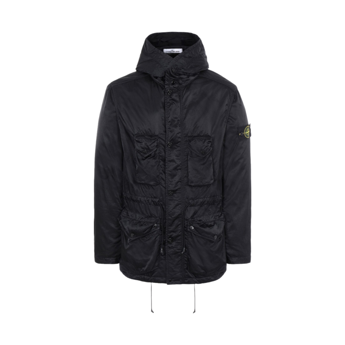 741544430-V0029 Stone Island 44430 Nylon Raso-TC Hooded Field Jacket Black - 21SS
