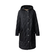 (W) Burberry Diamond Quilted Thermoregulated Hooded Coat Black
