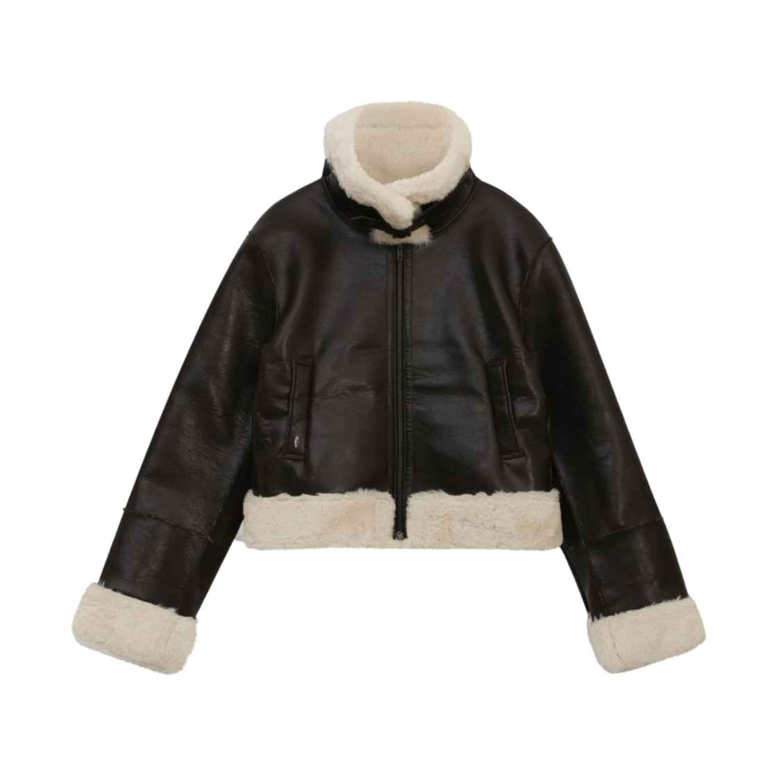 【BOHEMIAN SEOUL】【BOHEMSEO】 JACKET W) 보헤미안 서울 레더 봄버 점퍼 워시드 그레이 | Bohemian
