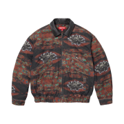 Supreme Leather Collar Utility Jacket Peacock - 23FW