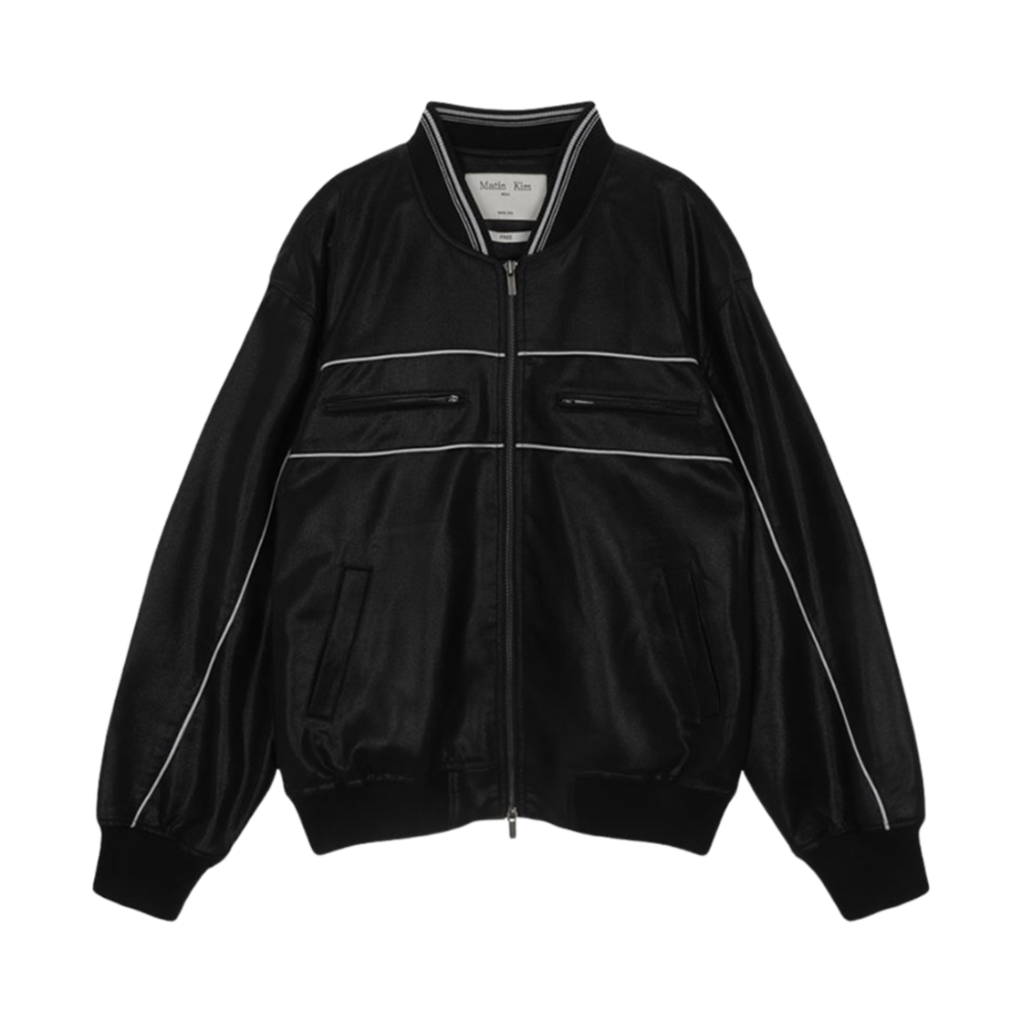 ジャケット・アウター matin kim logo coating jumper black MUSINSA | MATIN KIM MATIN KIM LOGO COATING JUMPER IN BLACK