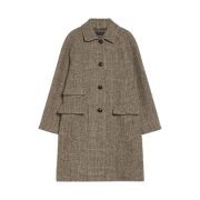 (W) Weekend Max Mara Pitone Virgin Wool Coat Brown