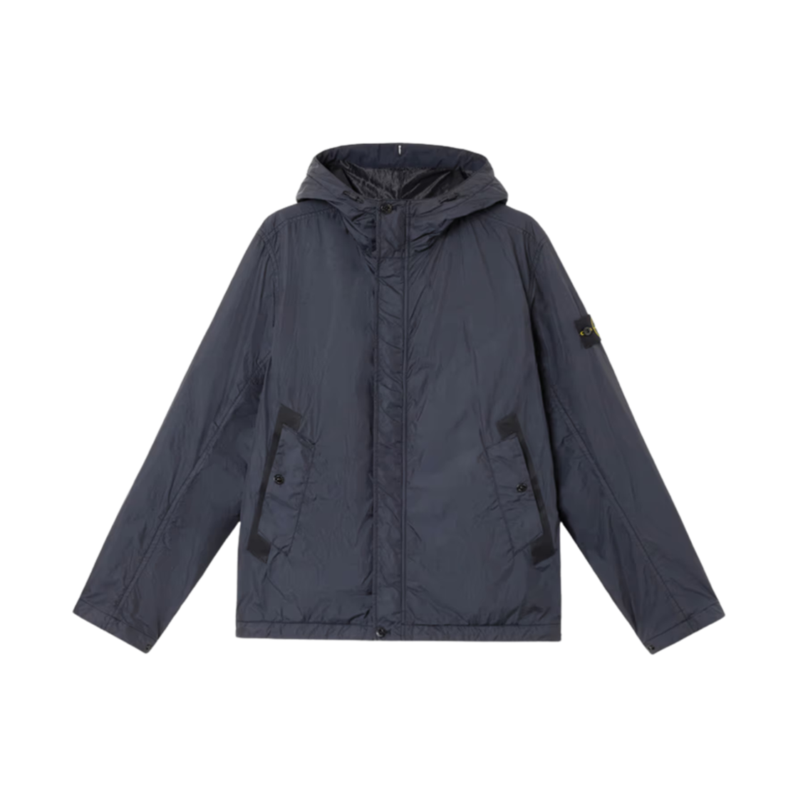 스톤 아일랜드 4100092 크링클랩스 R-NY 윈드 레지스턴트 안티 드롭 후드 자켓 네이비 블루 - 25SS(Stone Island 4100092 Crinkle Reps R-NY Wind Resistant Anti Drop Hooded Jacket Navy Blue - 25SS)