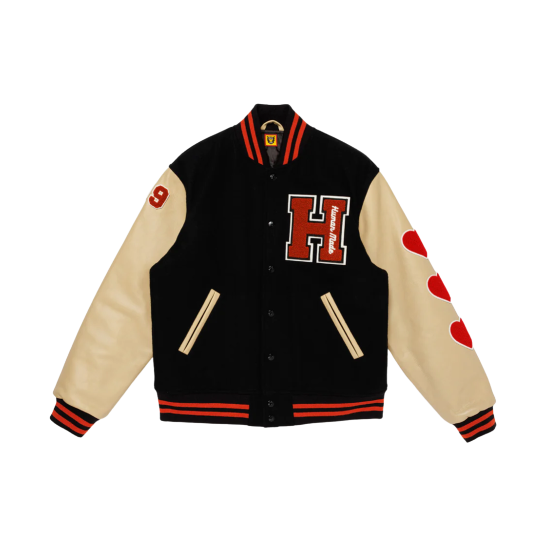 휴먼 메이드 바시티 자켓 블랙(Human Made Varsity Jacket Black) - 2