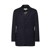 Maison Margiela Wool Gabardine Jacket Dark Blue