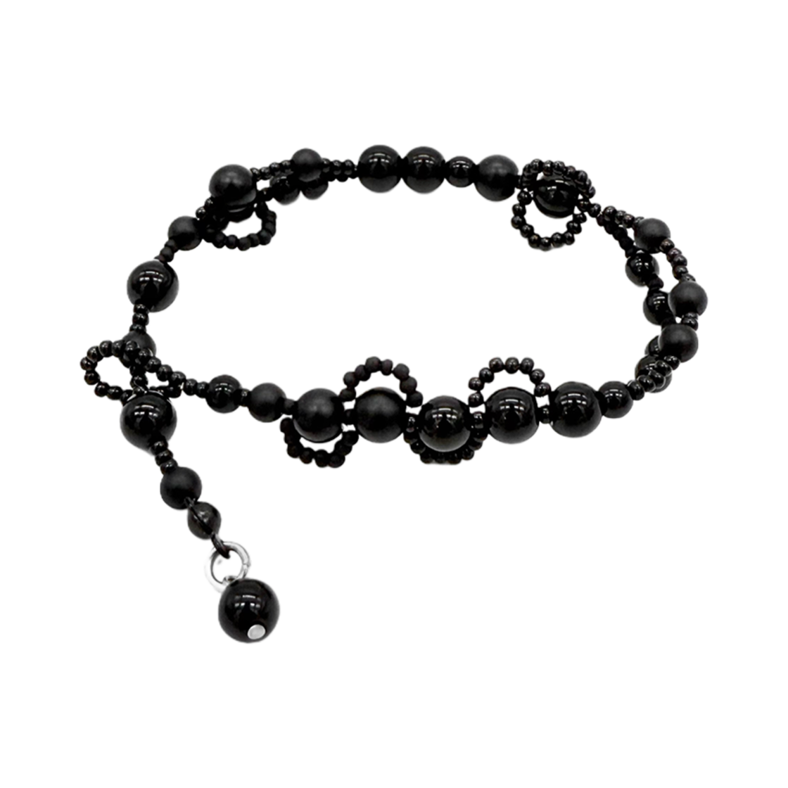 산리 인터레이스트 에센스 브레이슬릿 블랙 매트 글로스(SANLI Interlaced Essence Bracelet Black Matte Gloss)