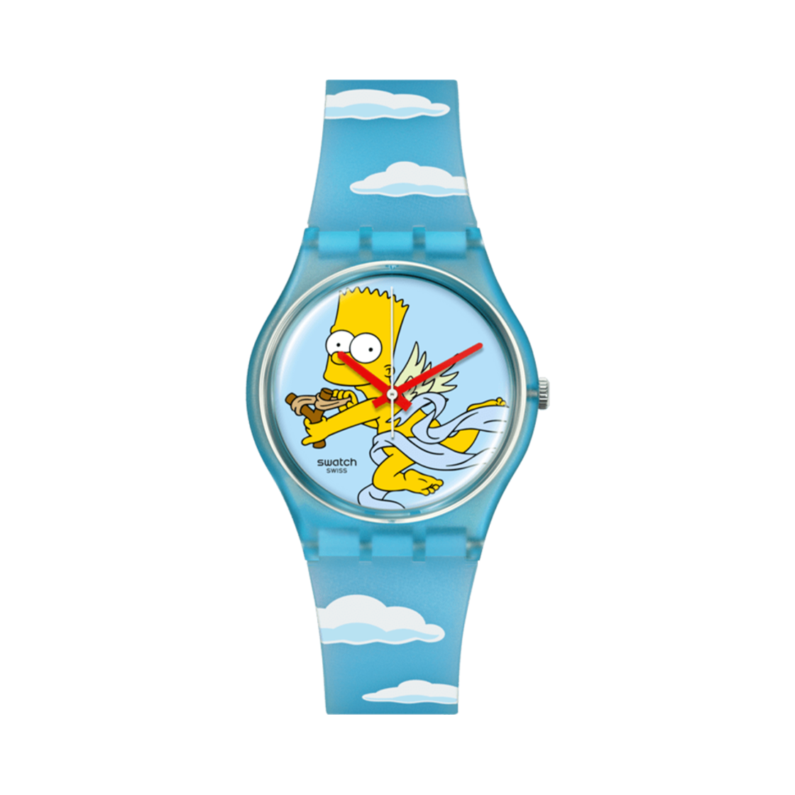 스와치 x 더 심슨 엔젤 바트 34mm 쿼츠 스카이 블루(Swatch x The Simpsons Angel Bart 34mm Quartz Sky Blue)