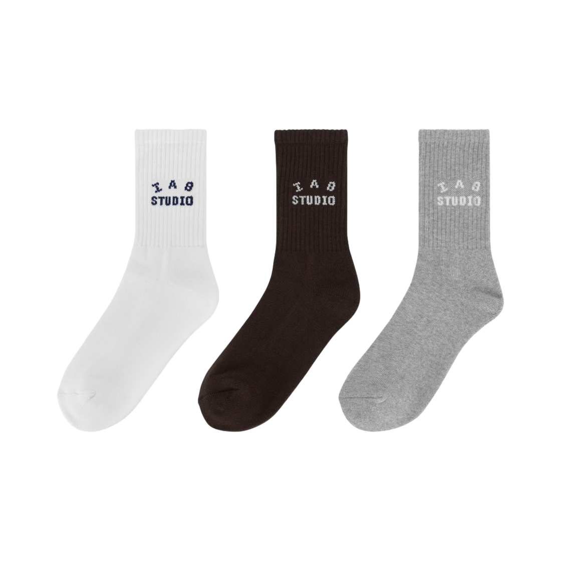 아이앱 스튜디오 삭스 팩 화이트 그레이 브라운(IAB Studio Socks Pack White Gray Brown)