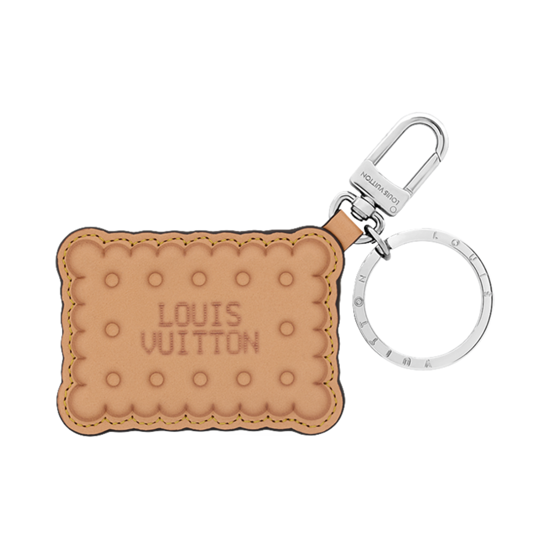 M02547 Louis Vuitton LV Biscuit Key Holder & Bag Charm Beige