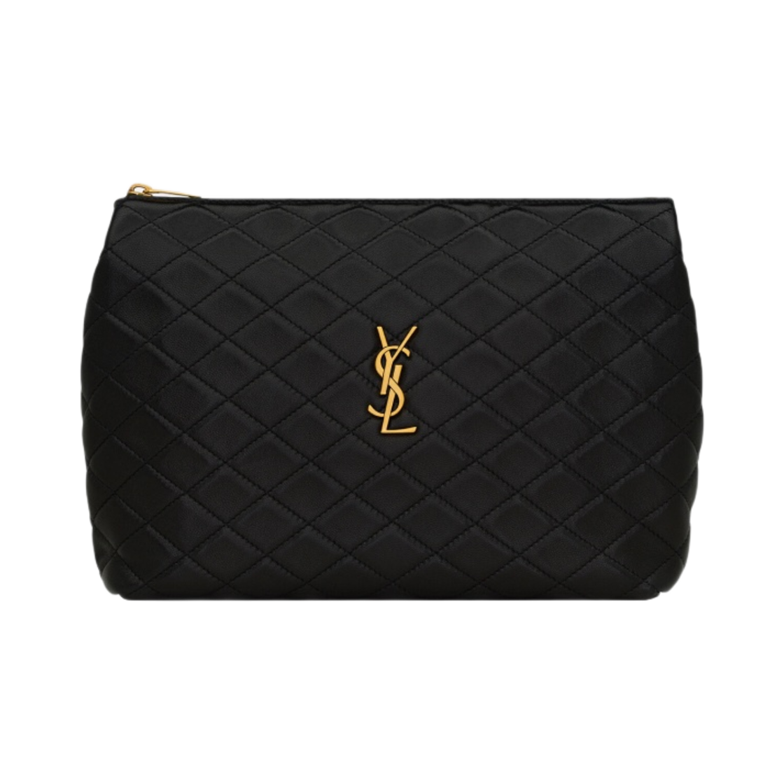 생로랑 가비 코스메틱 파우치 퀼티드 레더 블랙(Saint Laurent Gaby Cosmetic Pouch in Quilted Leather Black) - 1