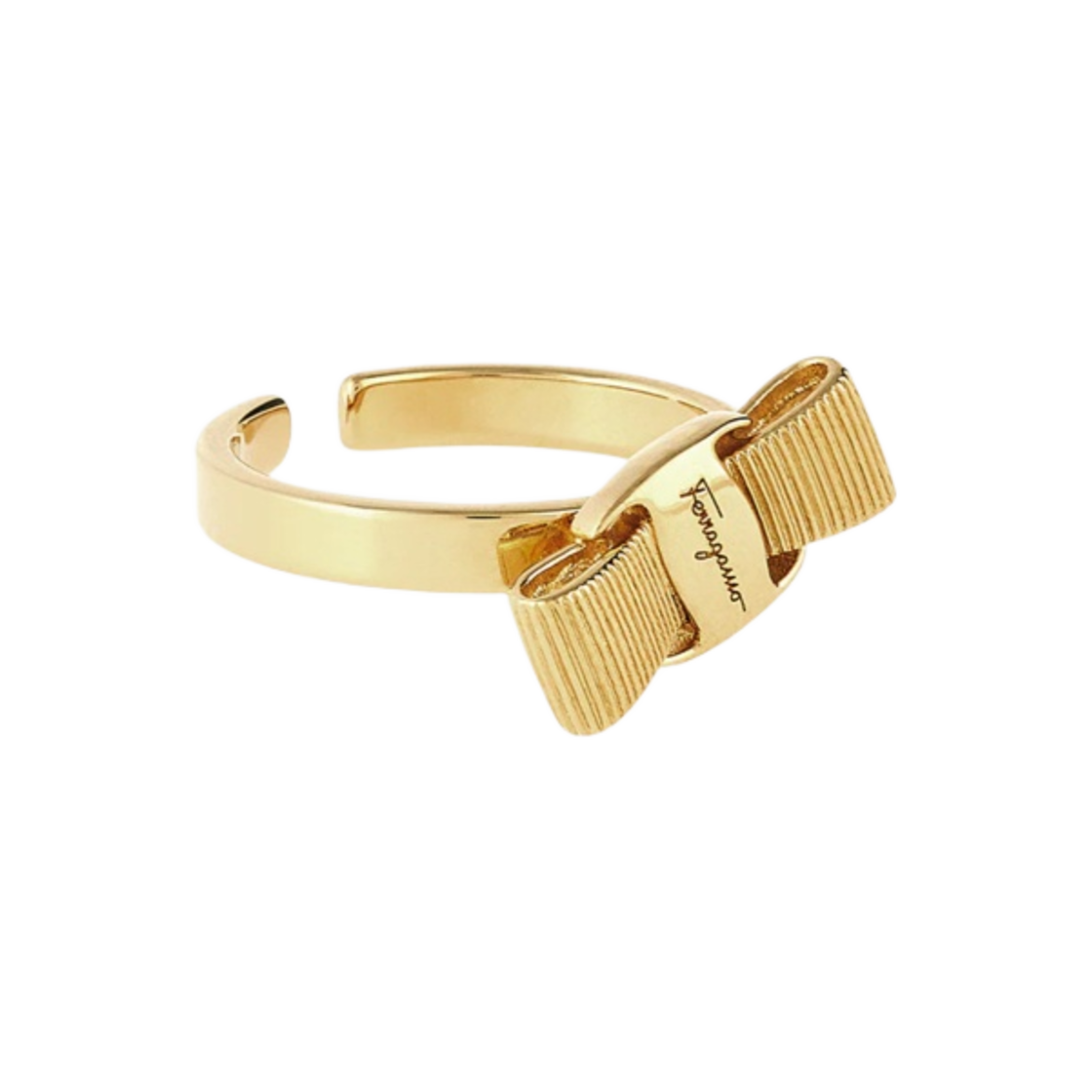(W) 페라가모 바라 보우 링 브래스 & 골드((W) Ferragamo Bara Bow Ring Brass & Gold)