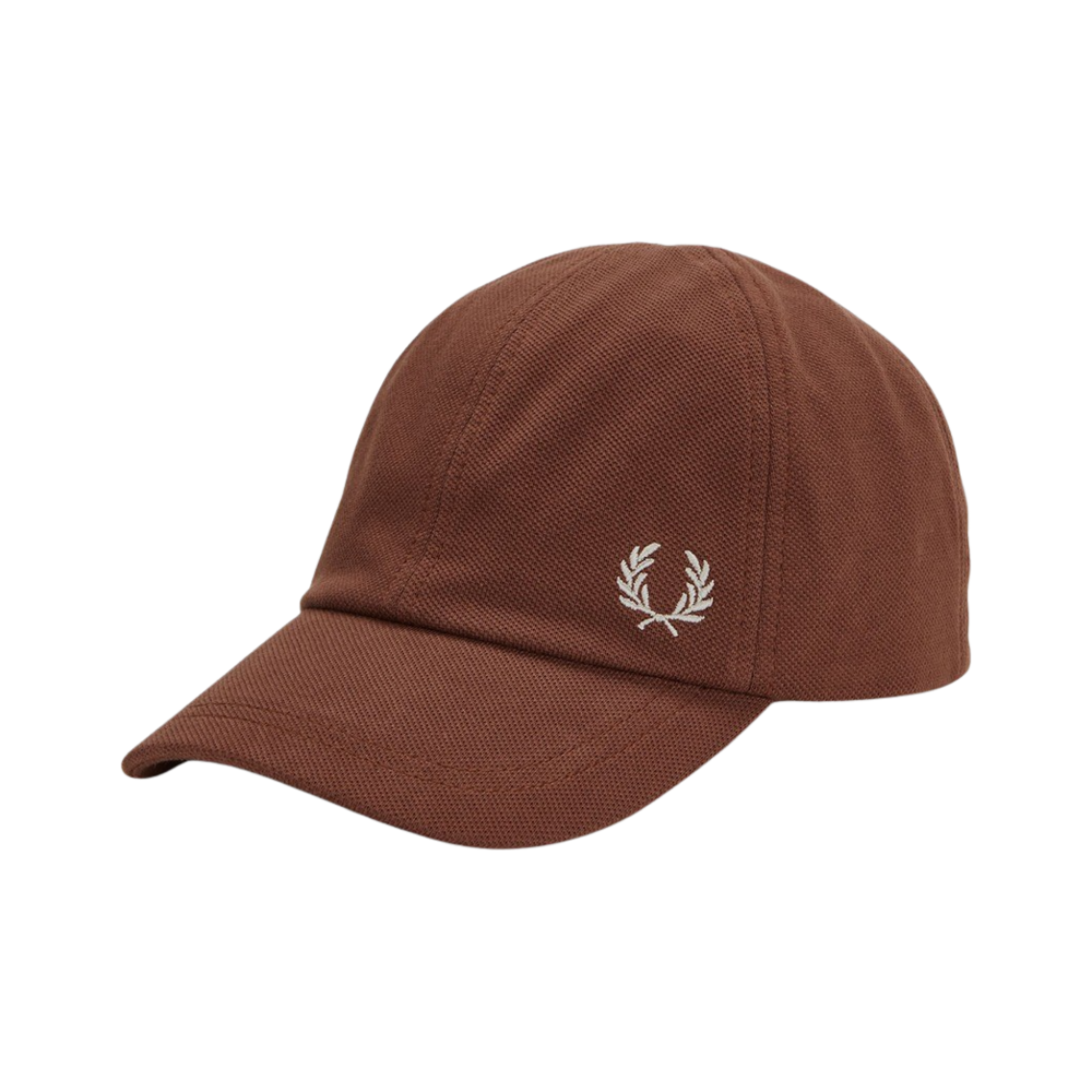 CFPU2436726-W52 Fred Perry Pique Classic Cap Whisky Brown/Porridge Marl