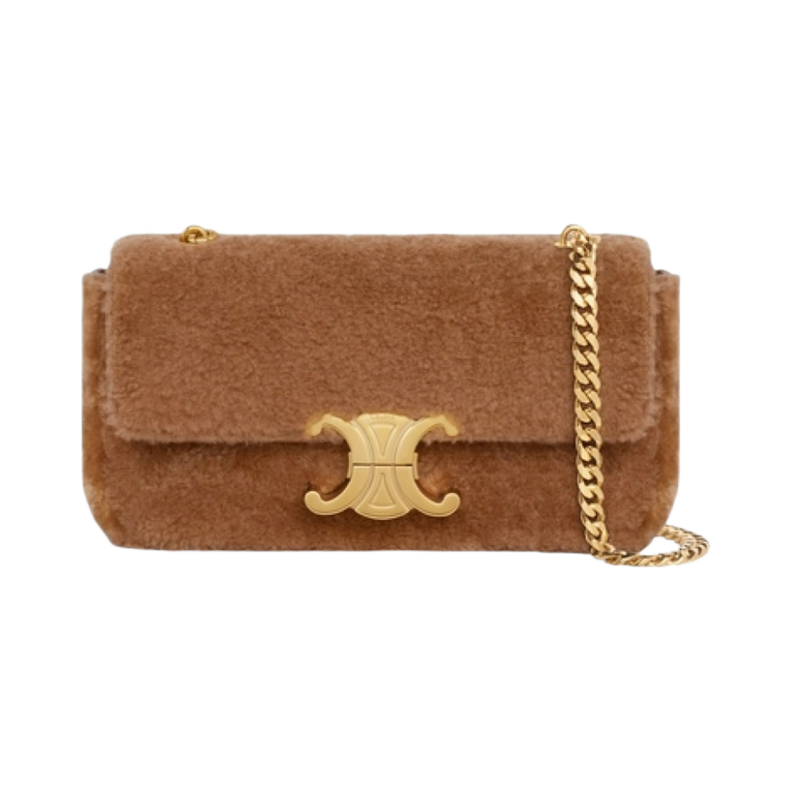 셀린느 셔링 트리옹프 체인 숄더백 카멜(Celine Chain Shoulder Bag Triomphe in Shearling Camel) - 1