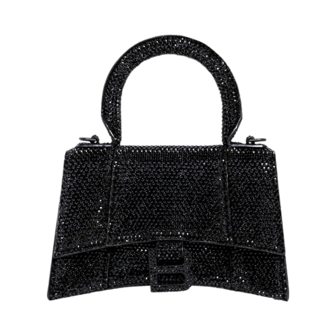 발렌시아가 라인스톤 아워글래스 XS 핸드백 블랙(Balenciaga Hourglass XS Handbag with Rhinestones Black) - 1