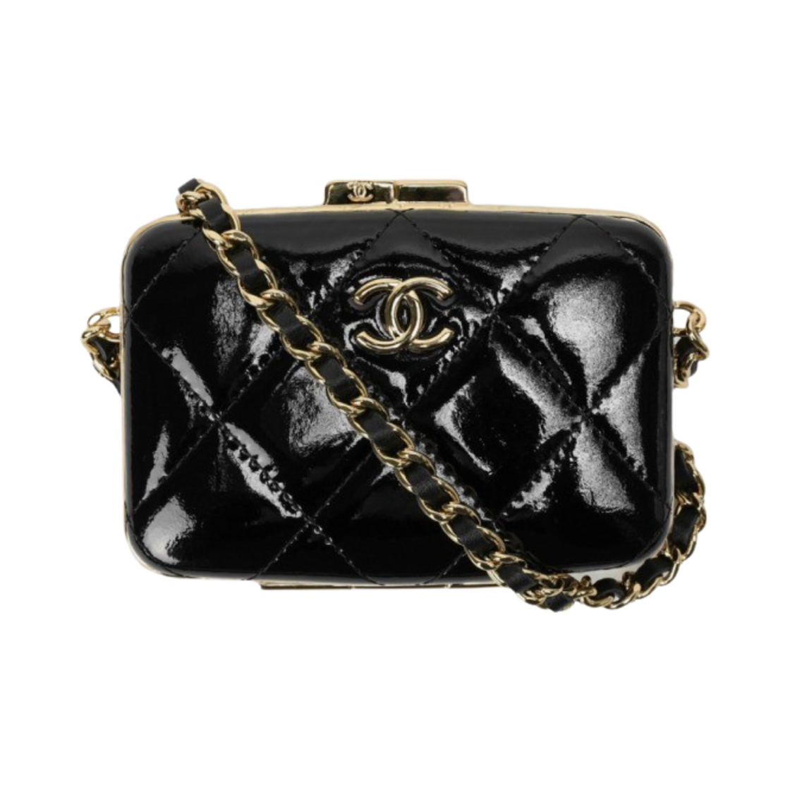 샤넬 체인 스몰 박스 페이턴트 카프스킨 & 골드 메탈 블랙(Chanel Small Box With Chain Patent Calfskin & Gold Black) - 2