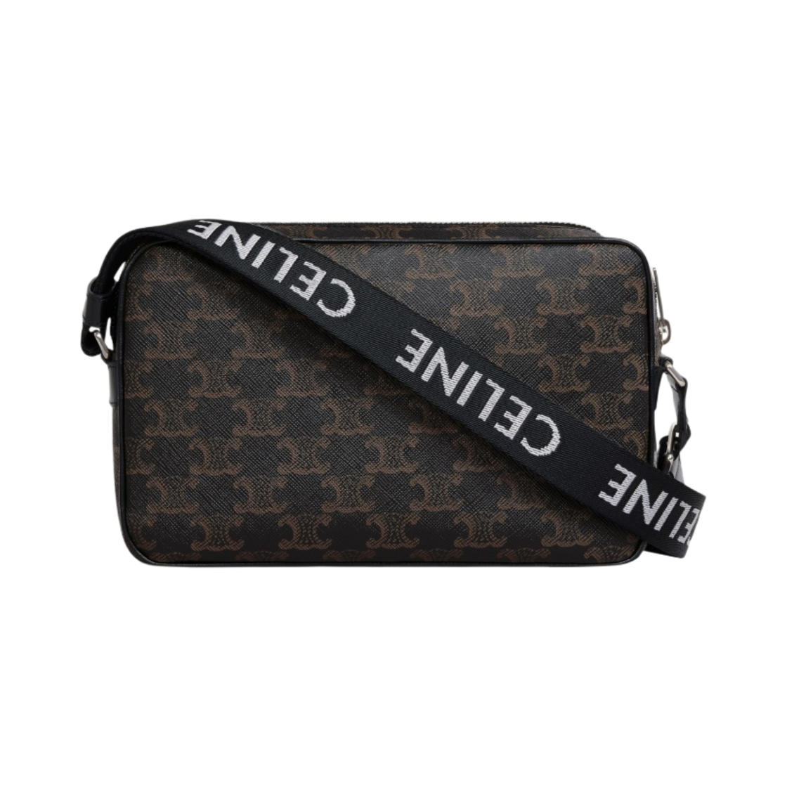197202DND-38OS Celine Medium Messenger Bag in Triomphe Canvas Black