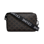 Celine Medium Messenger Bag in Triomphe Canvas Black