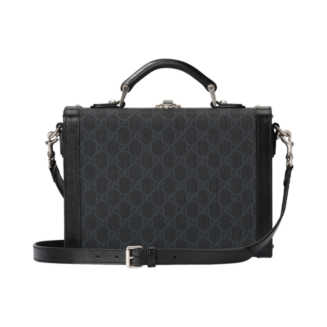 구찌 GG 탑 핸들 뷰티 케이스 블랙 슈프림(Gucci GG Top Handle Beauty Case Black Supreme) - 3