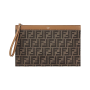 Fendi Medium Flat FF Pouch Brown