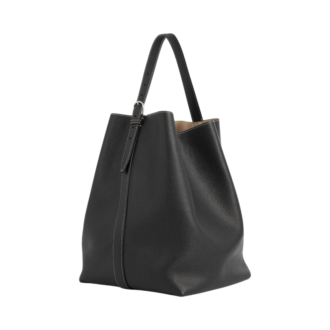 토템 벨티드 토트 블랙 그레인(Toteme Belted Tote Black Grain) - 2