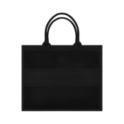 Dior Book Tote Black Mesh Embroidery
