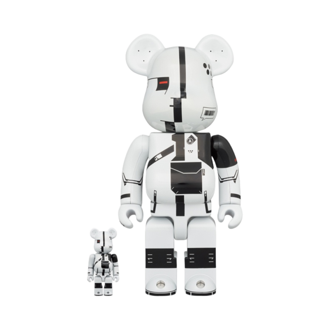 베어브릭 x MCM 화이트 크롬 버전 100% & 400% 세트 | Bearbrick
