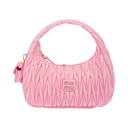 Miu Miu Wander Matelasse Regenerated Nylon Hobo Bag Pink