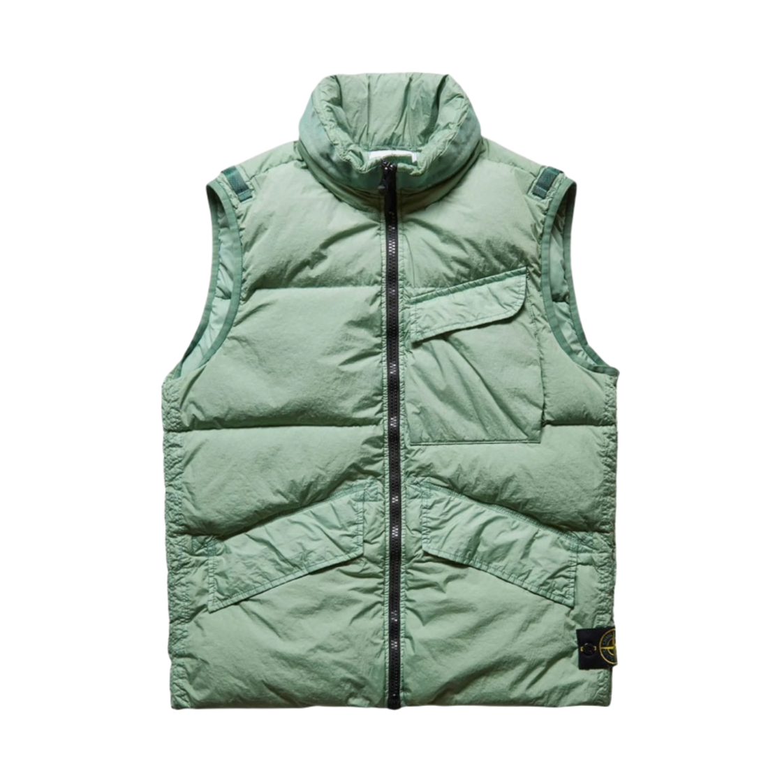 7715G0123-V0055 Stone Island G0123 Garment Dyed Crinkle Reps Nylon Down Vest Sage Green - 22FW