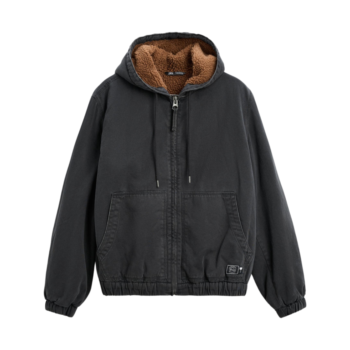 자라 자켓 콘트라스팅 후드 블랙(Zara Jacket with Contrasting Hood Black) - 1