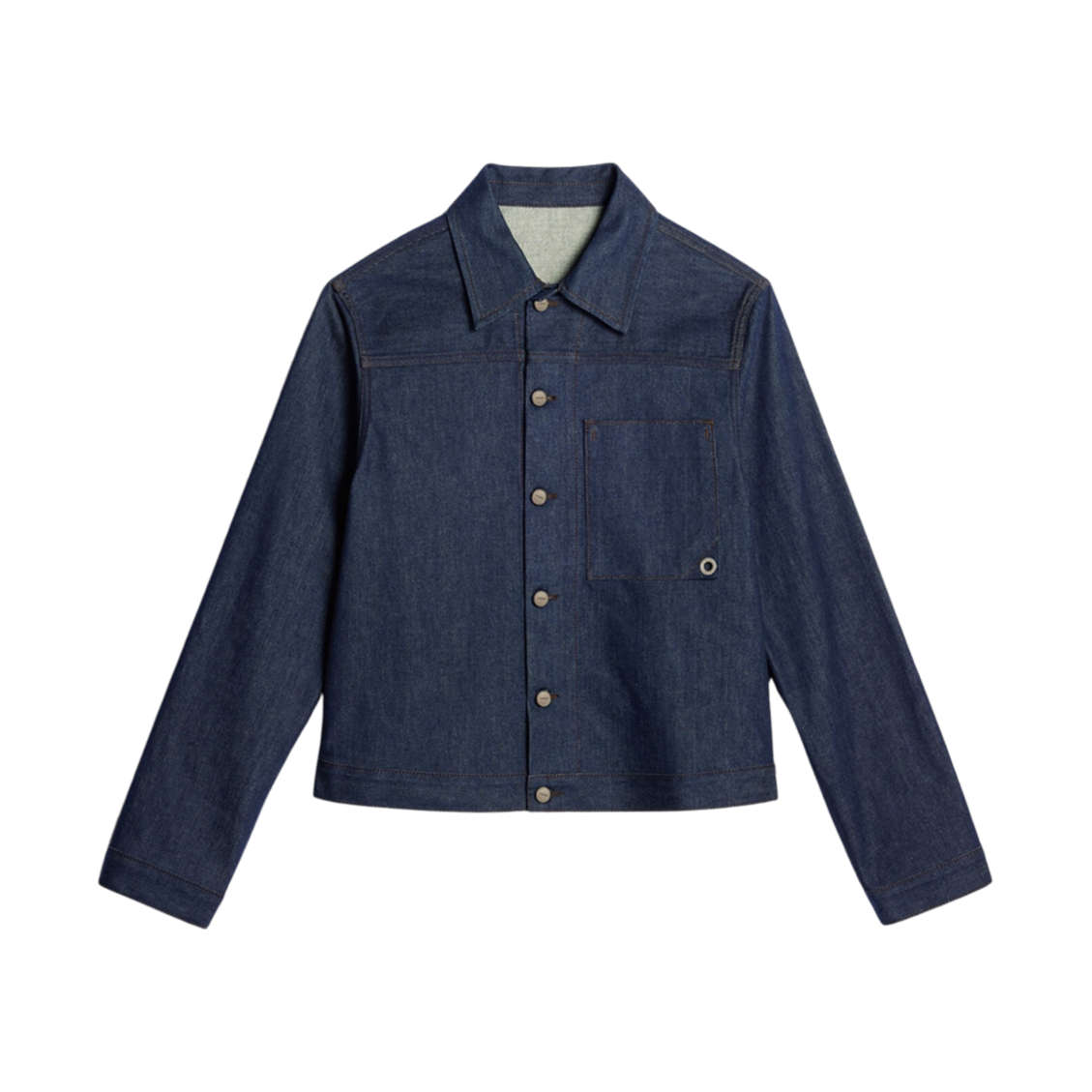 자크뮈스 라 베스트 드 니메스 자오 박시 데님 자켓 네이비 브라운(Jacquemus La Veste De Nimes Jao Boxy Denim Jacket Navy Brown)