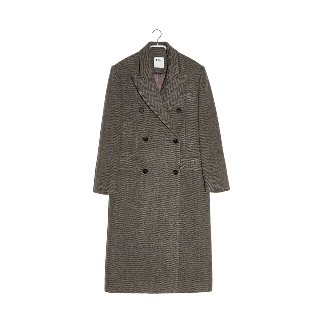 BDWTCT003BR En Or Women Double Breasted Tailored Coat Brown