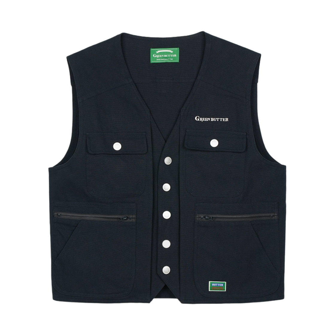 그린버터 코튼 포켓 베스트 네이비(Greenbutter Cotton Pocket Vest Navy)