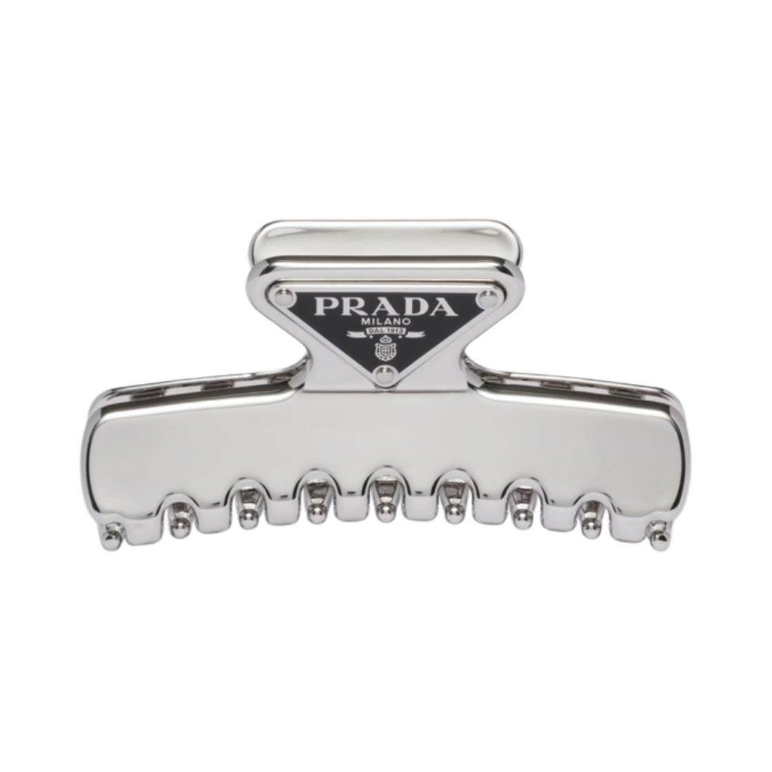 (W) 프라다 메탈 헤어 클립 스틸 그레이((W) Prada Metal Hair Clip Steel Gray)