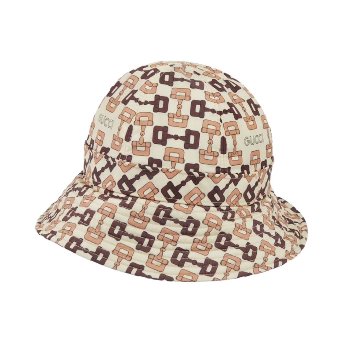 (W) 구찌 홀스빗 프린트 나일론 미니 햇 멀티컬러((W) Gucci Horsebit Print Nylon Bucket Hat Multicolour) - 1