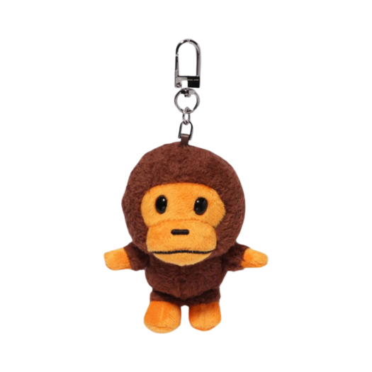- BAPE Baby Milo Plush Doll Key Chain 12cm Brown
