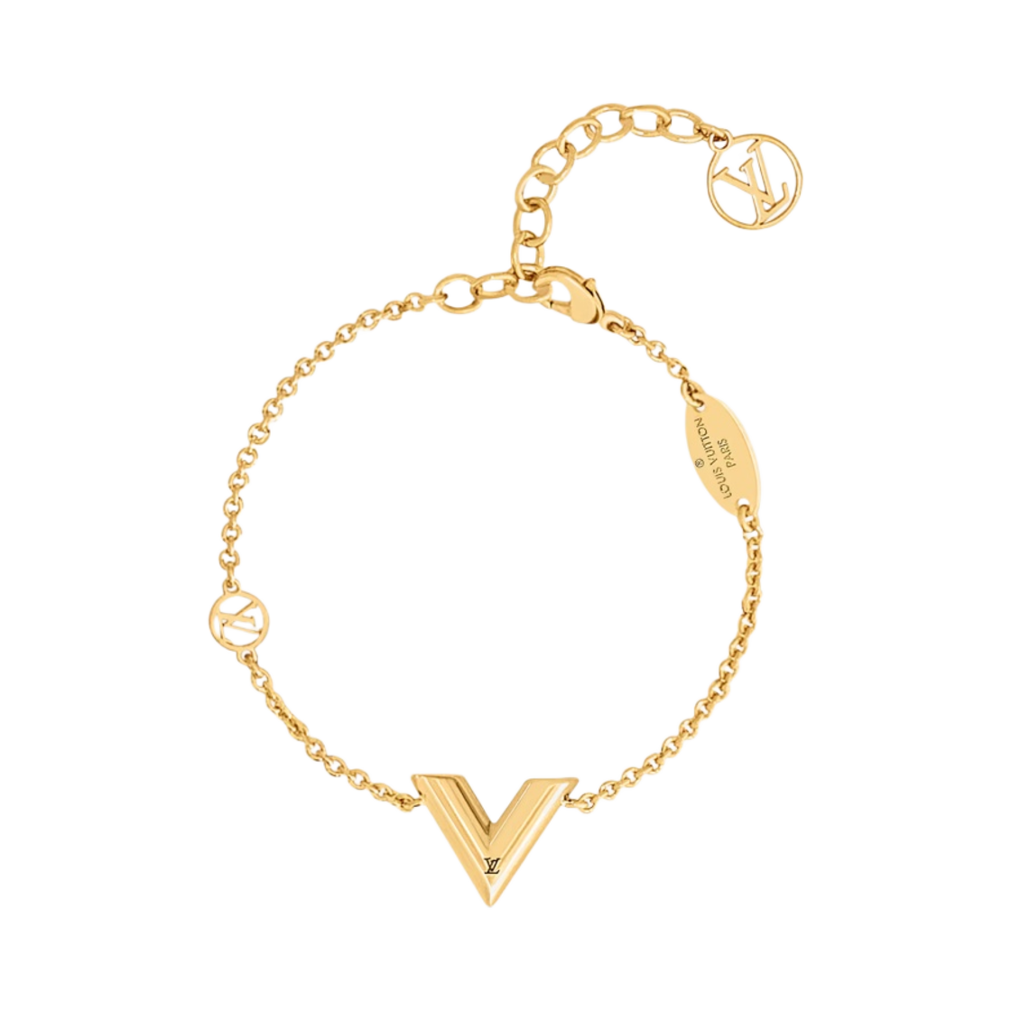 M00858 (W) Louis Vuitton Essential V Bracelet Gold - 대표 이미지 #1