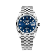 Rolex Datejust 36mm 126234 Fluted Motif Bright Blue Diamond-Set Jubilee