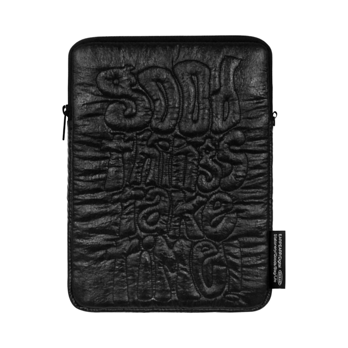 어프어프 굿 띵 테이크 타임 글로시 블랙(earpearp Good Things Take Time Ipad Pouch Glossy Black)