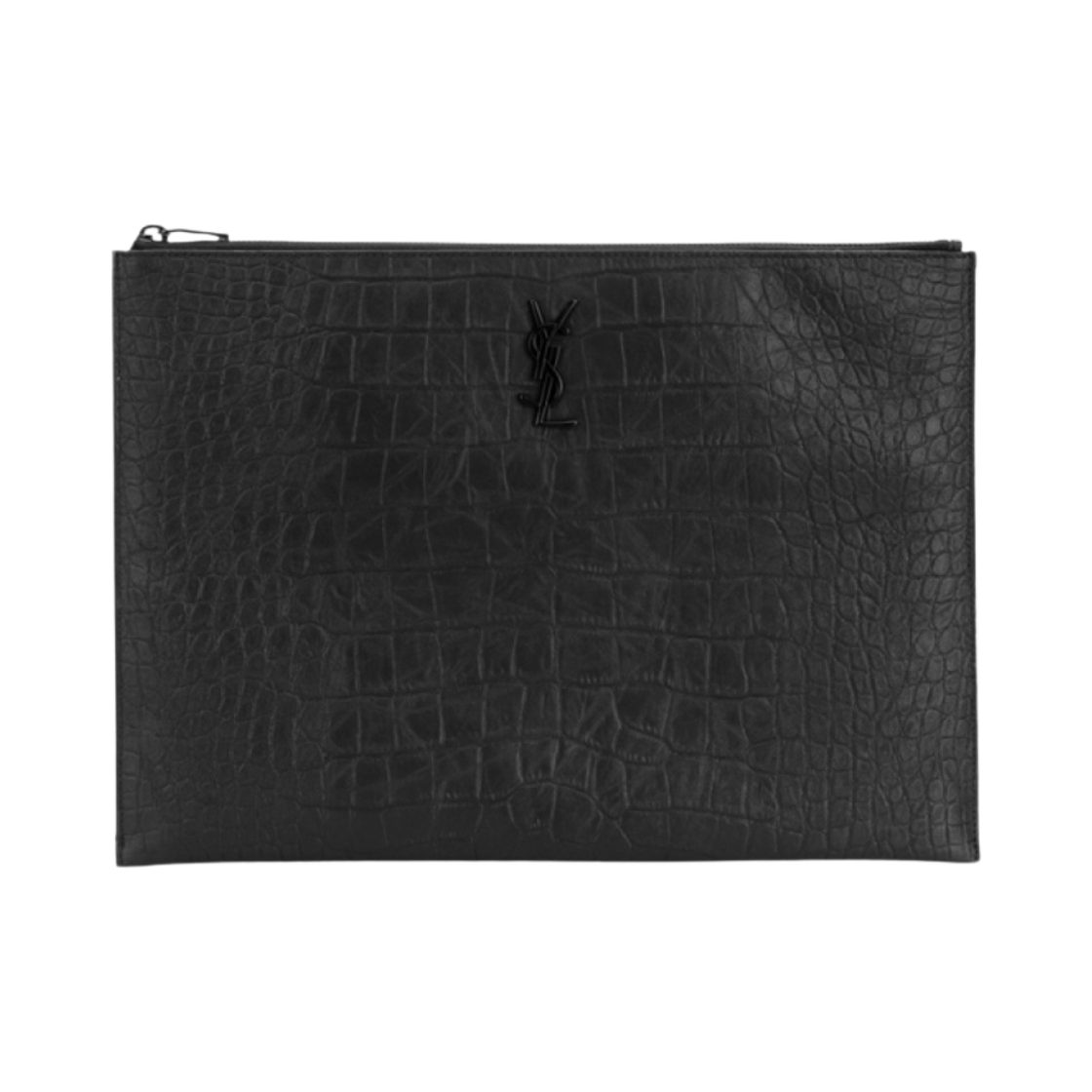 생로랑 크로커다일 엠보스 레더 모노그램 도큐먼트 홀더 블랙(Saint Laurent Monogram Document Holder in Crocodile Embossed Leather Black) - 1