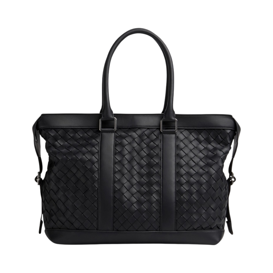 보테가 베네타 인트레치아토 지퍼 토트백 블랙(Bottega Veneta Intrecciato Zipped Tote Black) - 1