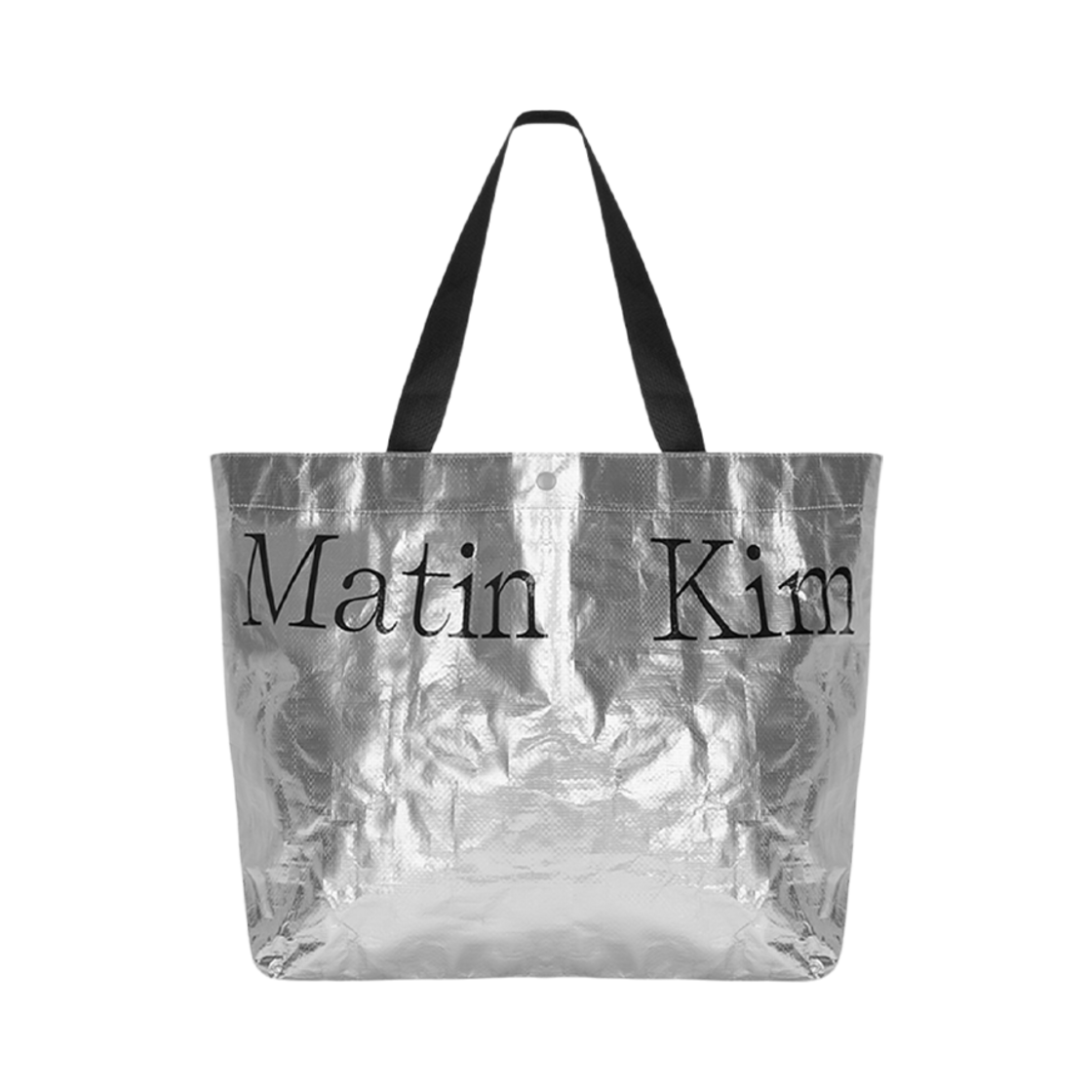 ★Matin Kim★MINI COATING TOTE BAG IN DARK SILVER ⏤ P r e - O r d e r 🌙 💜 ✨ MATIN KIM - EMBOSSED LOGO