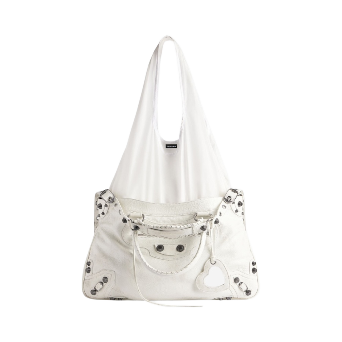 7916012AA9N9191 Balenciaga Neo Cagole XL Plus Used Effect Tote Bag White - 대표 이미지 #1