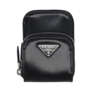 Prada Brushed Leather Earphone Case Black