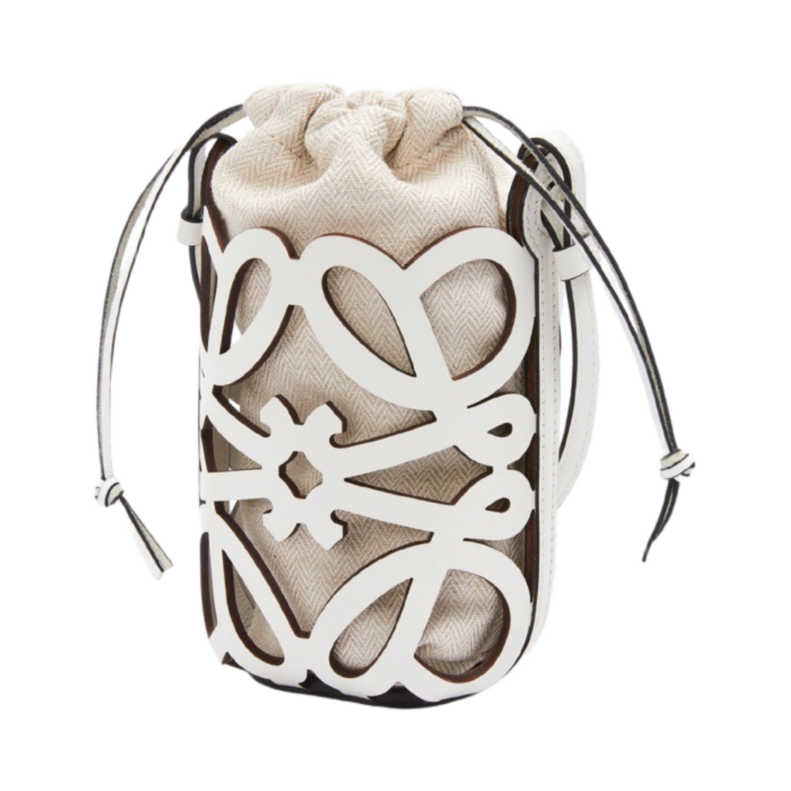 로에베 아나그램 컷 아웃 포켓 클래식 카프스킨 앤 캔버스 화이트 에크루(Loewe Anagram Cut-Out Pocket in Classic Calfskin and Canvas White Ecru) - 2