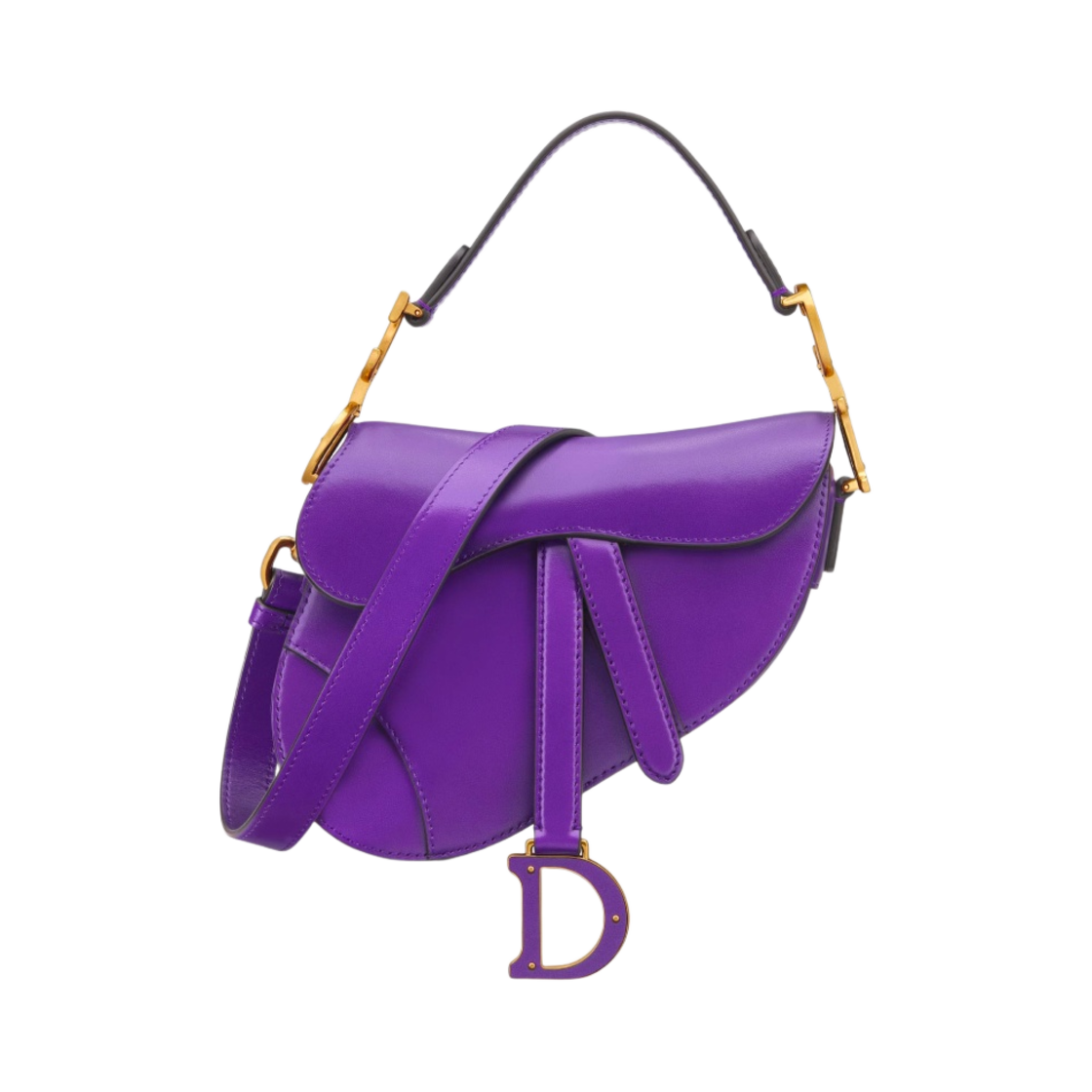 디올 미니 새들백 스트랩 퍼플 스무스 카프스킨(Dior Mini Saddle Bag with Strap Purple Smooth Calfskin) - 1