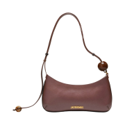 Jacquemus Le Bisou Perle Beaded Shoulder Bag Medium Brown