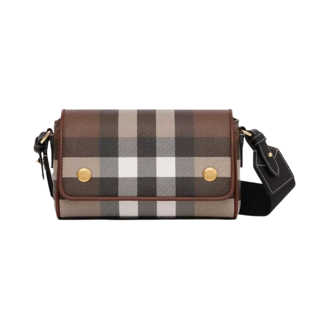 버버리 체크 레더 크로스바디백 다크 버치 브라운(Burberry Check and Leather Crossbody Bag Dark Birch Brown) - 1