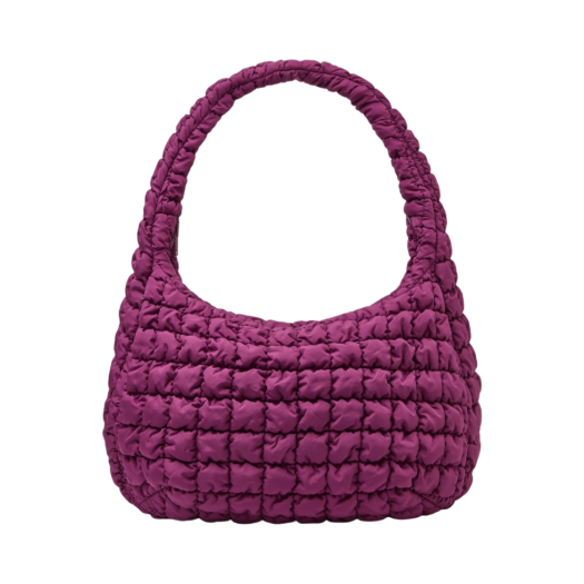 COS Quilted Oversized Shoulder Bag Burgundy