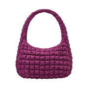 COS Quilted Oversized Shoulder Bag Burgundy