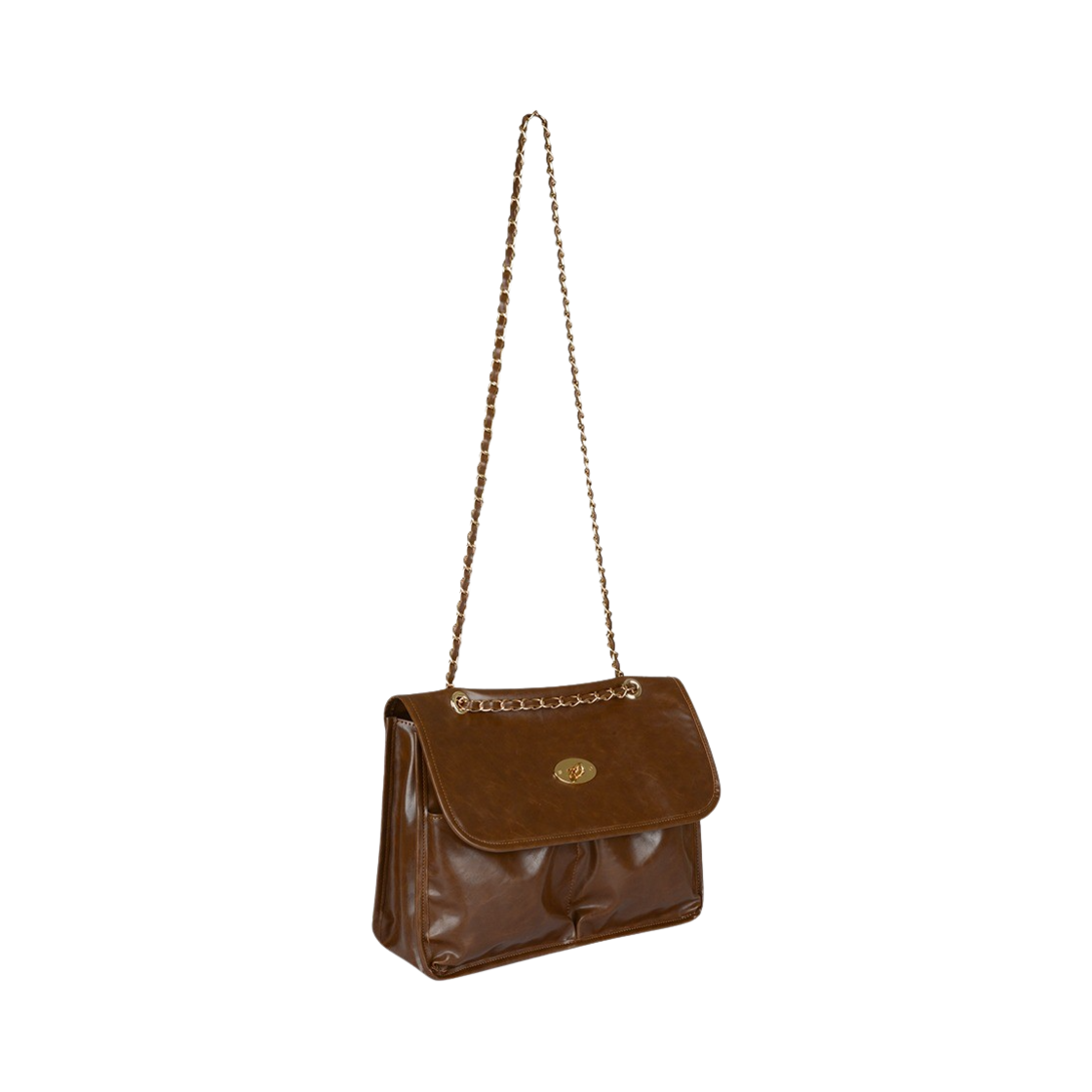 아노에틱 ANC 플랩 빅 숄더 백 브라운